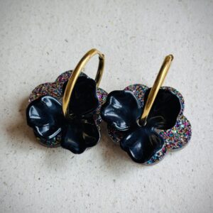 Boucles d'oreilles BALA noir multicolore