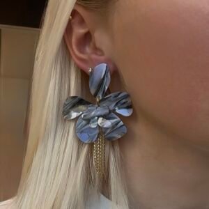 Boucles d'oreilles EMMA gris, bleu