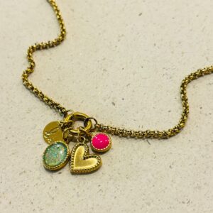 Collier EDEN vert, rose