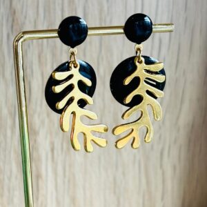 Boucles d'oreilles FLORINE noir