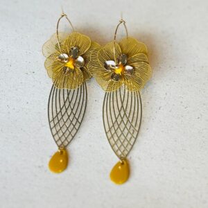Boucles d'oreilles GAËLLE moutarde