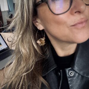 Boucles d'oreilles VALERIA marron, moutarde