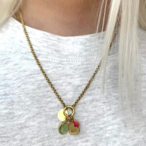Collier EDEN vert, rose