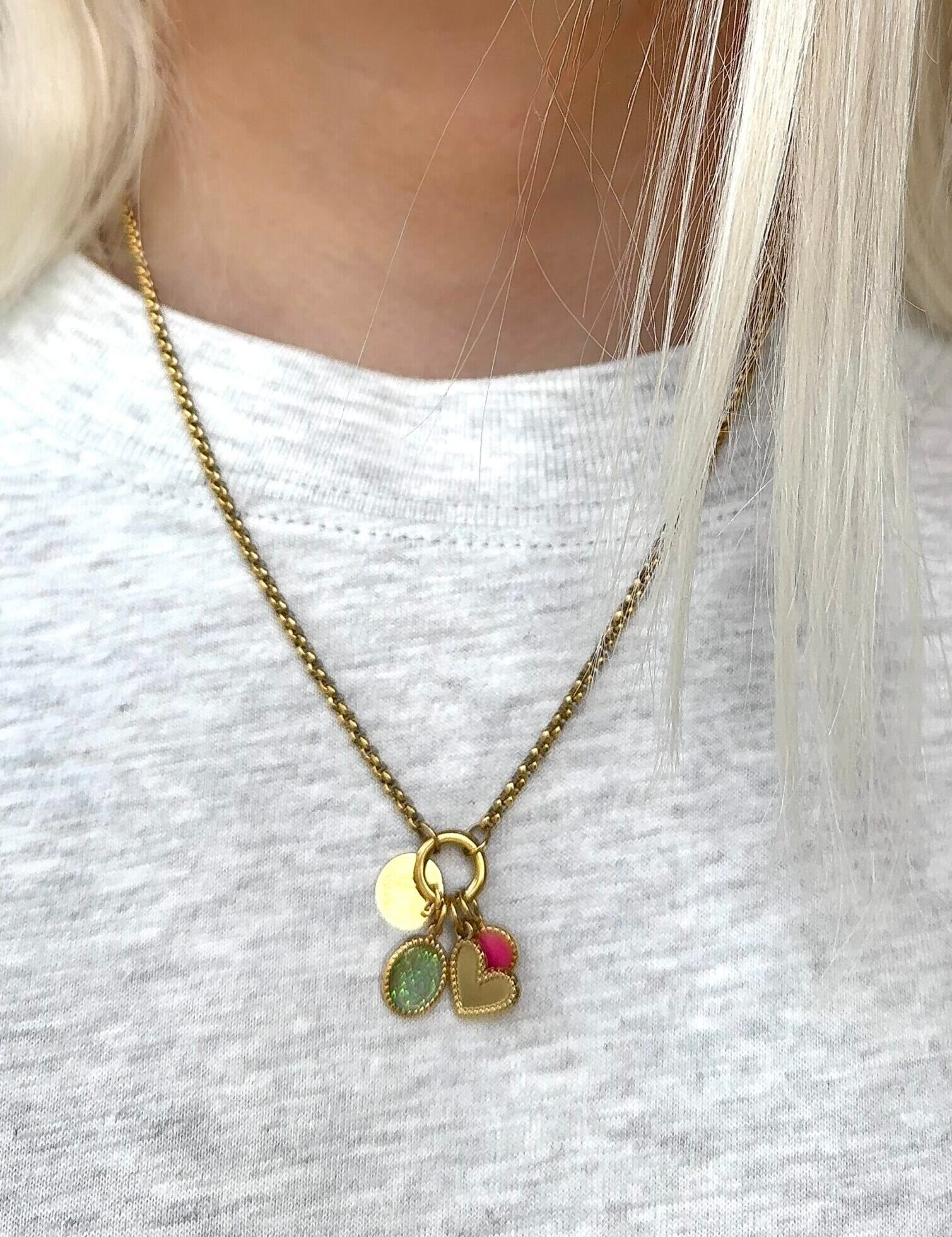 Collier EDEN vert, rose