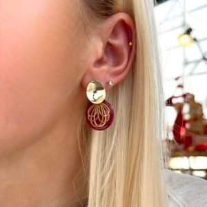 Boucles d'Oreilles MINETTE bordeaux