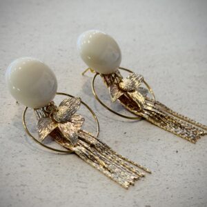 Boucles d'oreilles ROSY crème