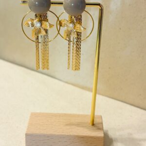 Boucles d'oreilles ROSY taupe