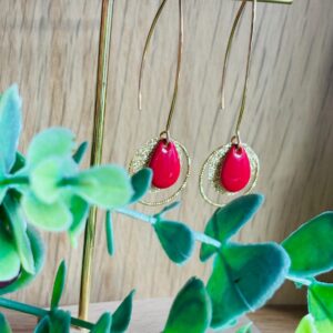 Boucles d'oreilles JOHANE fushia