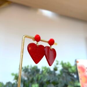 Boucles d'oreilles NOEMIE rouge