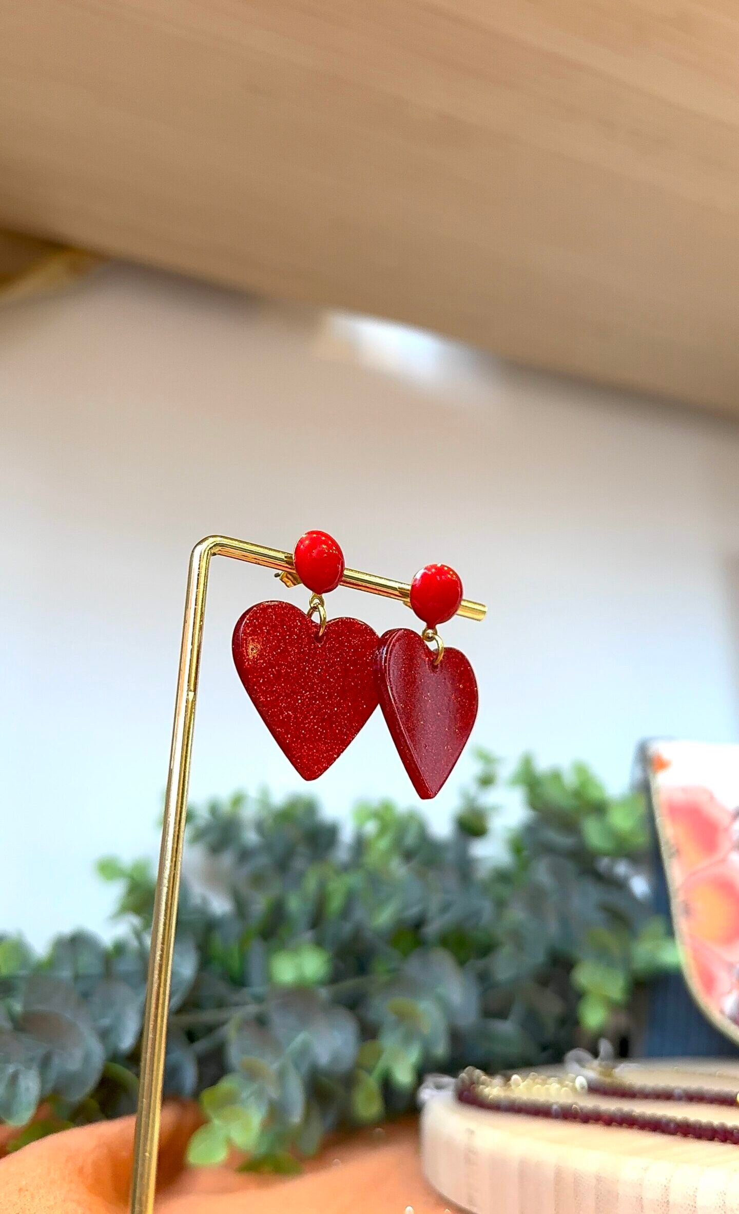 Boucles d'oreilles NOEMIE rouge