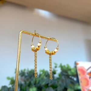 Boucles d'oreilles BLONDY crème