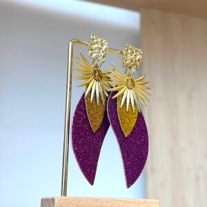 Boucles d'oreilles BILLY violet, doré