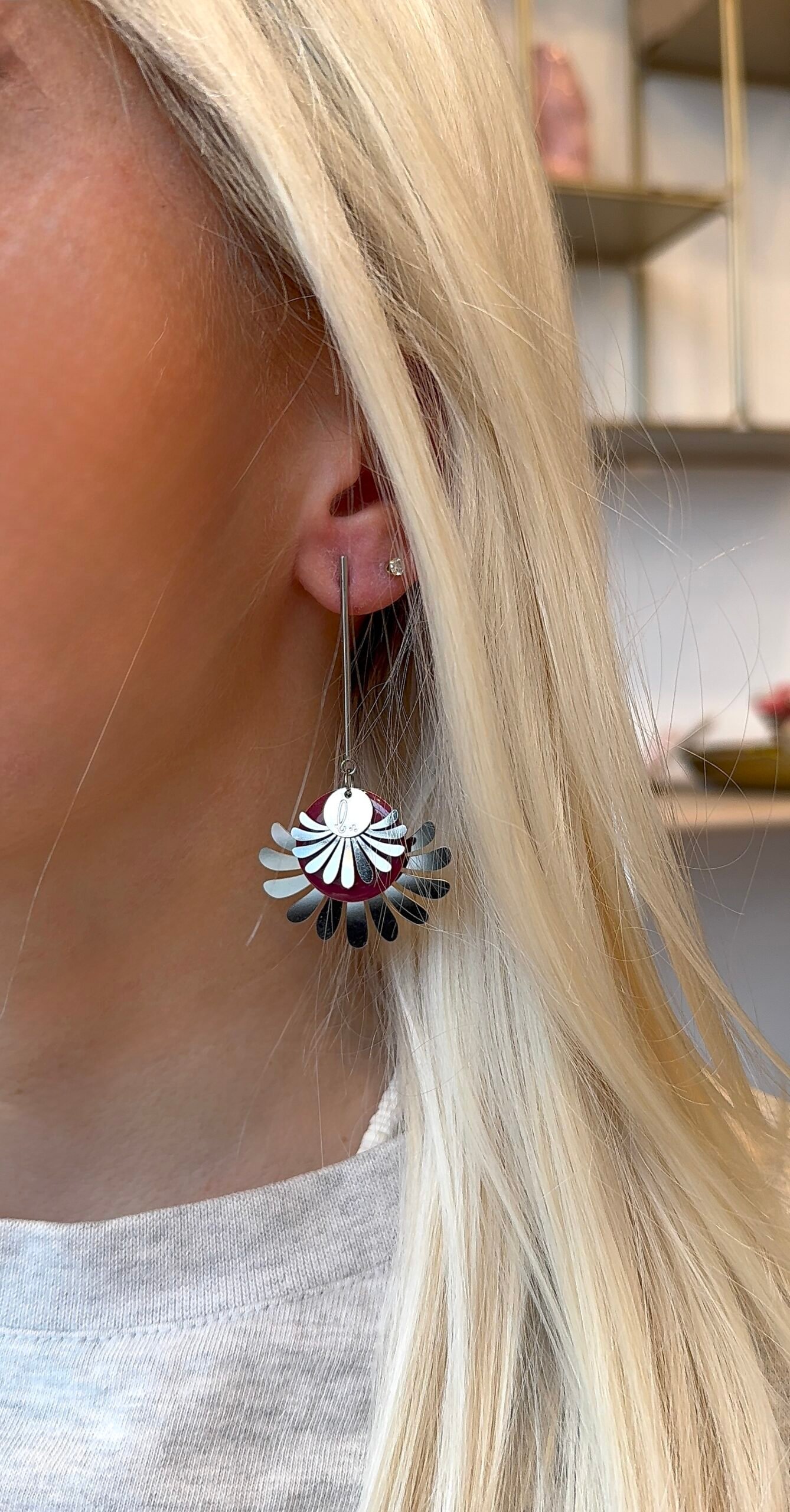 Boucles d'oreilles COLETTE prune