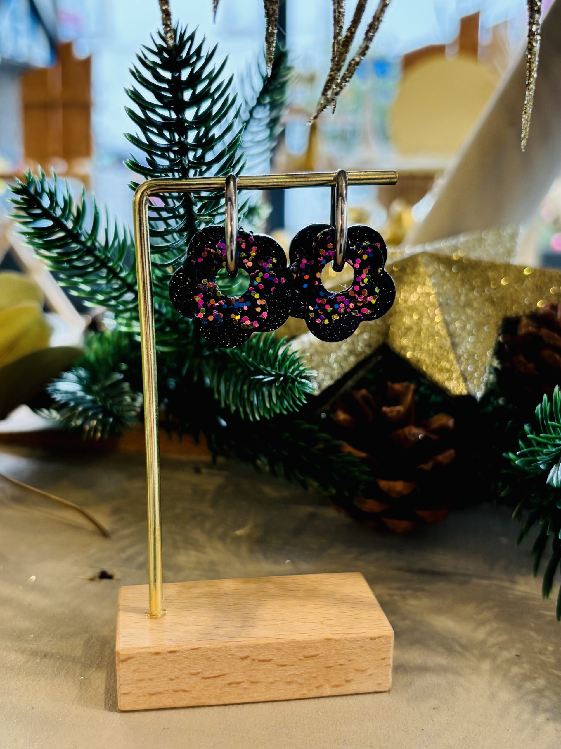 Boucles d'oreilles BALA noir – Image 2