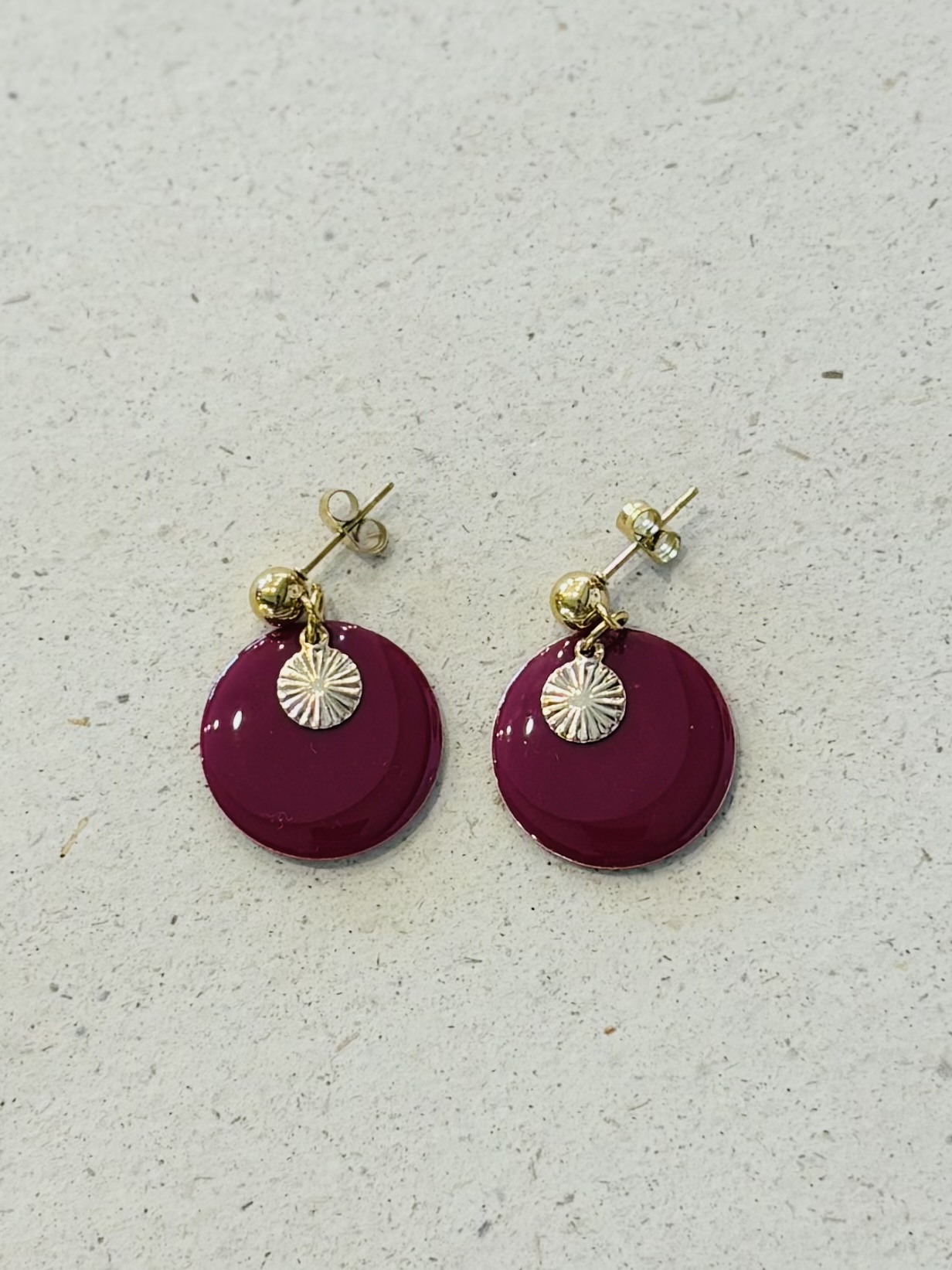 Boucles d'oreilles CATHRINA bordeaux