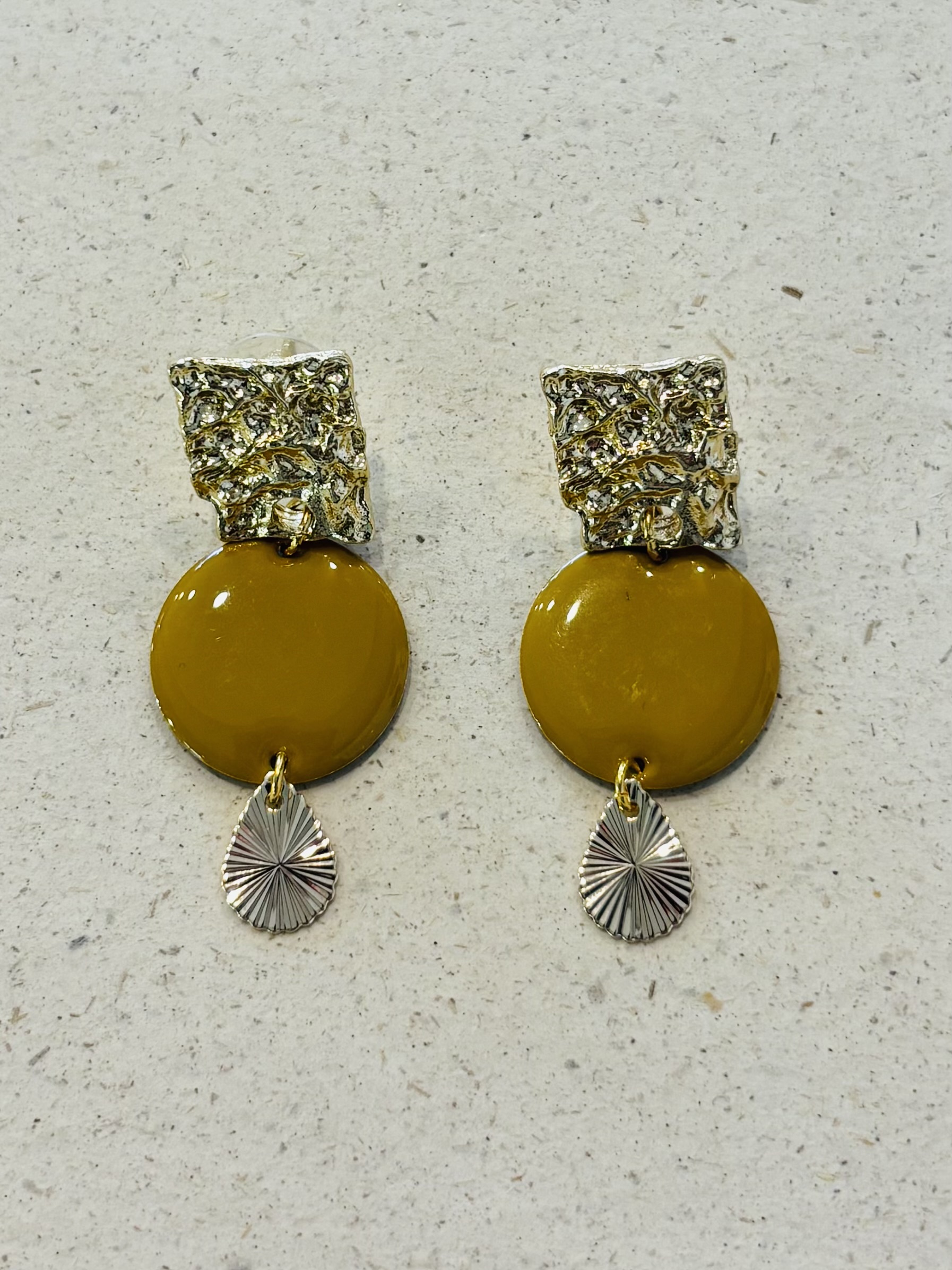 Boucles d'oreilles KAROLL moutarde