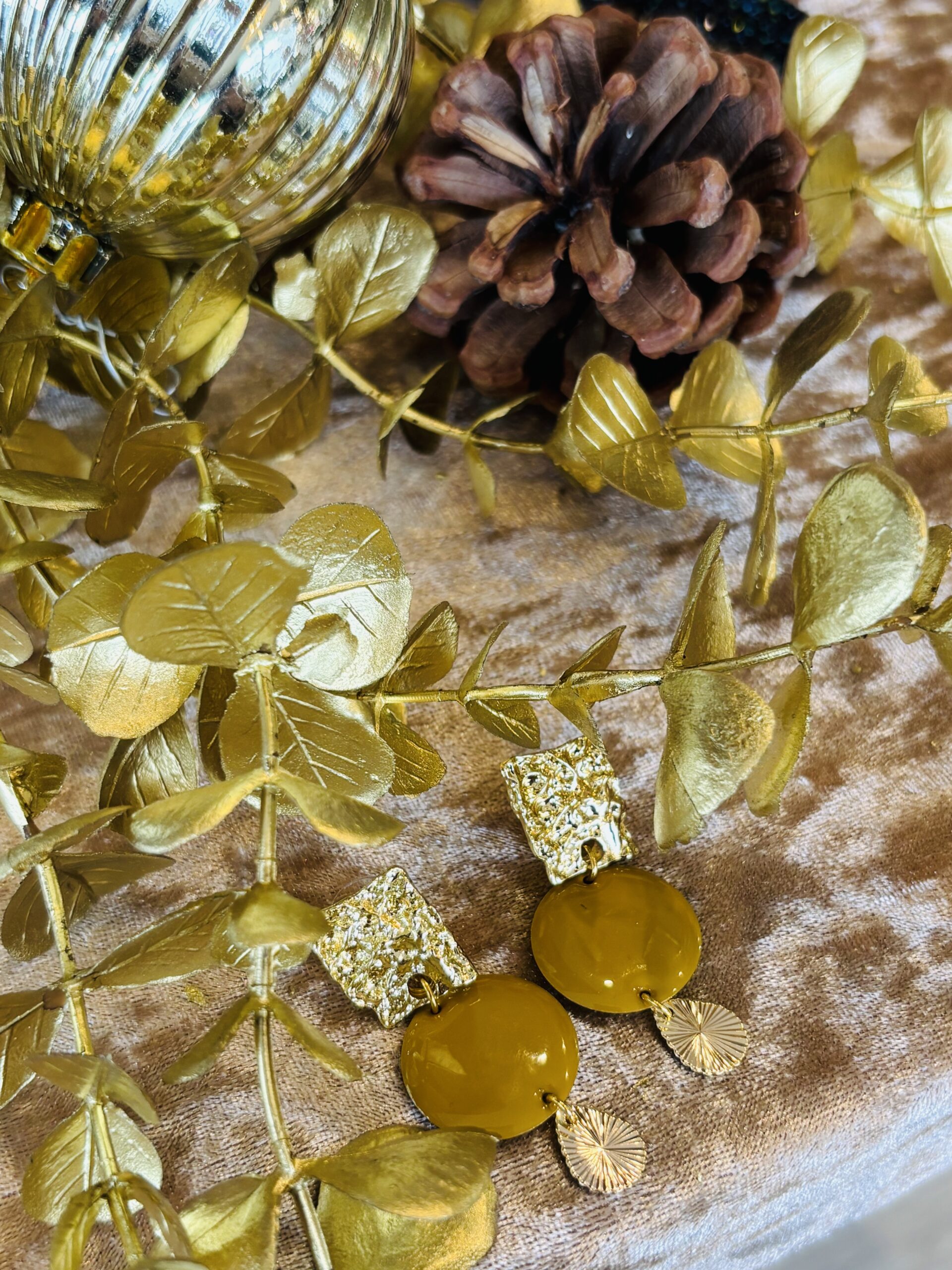 Boucles d'oreilles KAROLL moutarde – Image 2