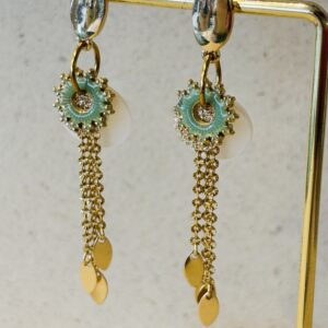 Boucles d'oreilles MANON vert d'eau