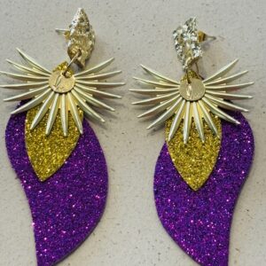 Boucles d'oreilles BILLY violet, doré
