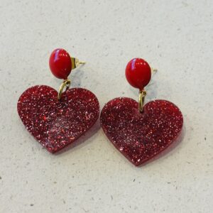 Boucles d'oreilles NOEMIE rouge