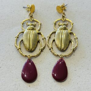 Boucles d'oreilles ROMANE bordeaux