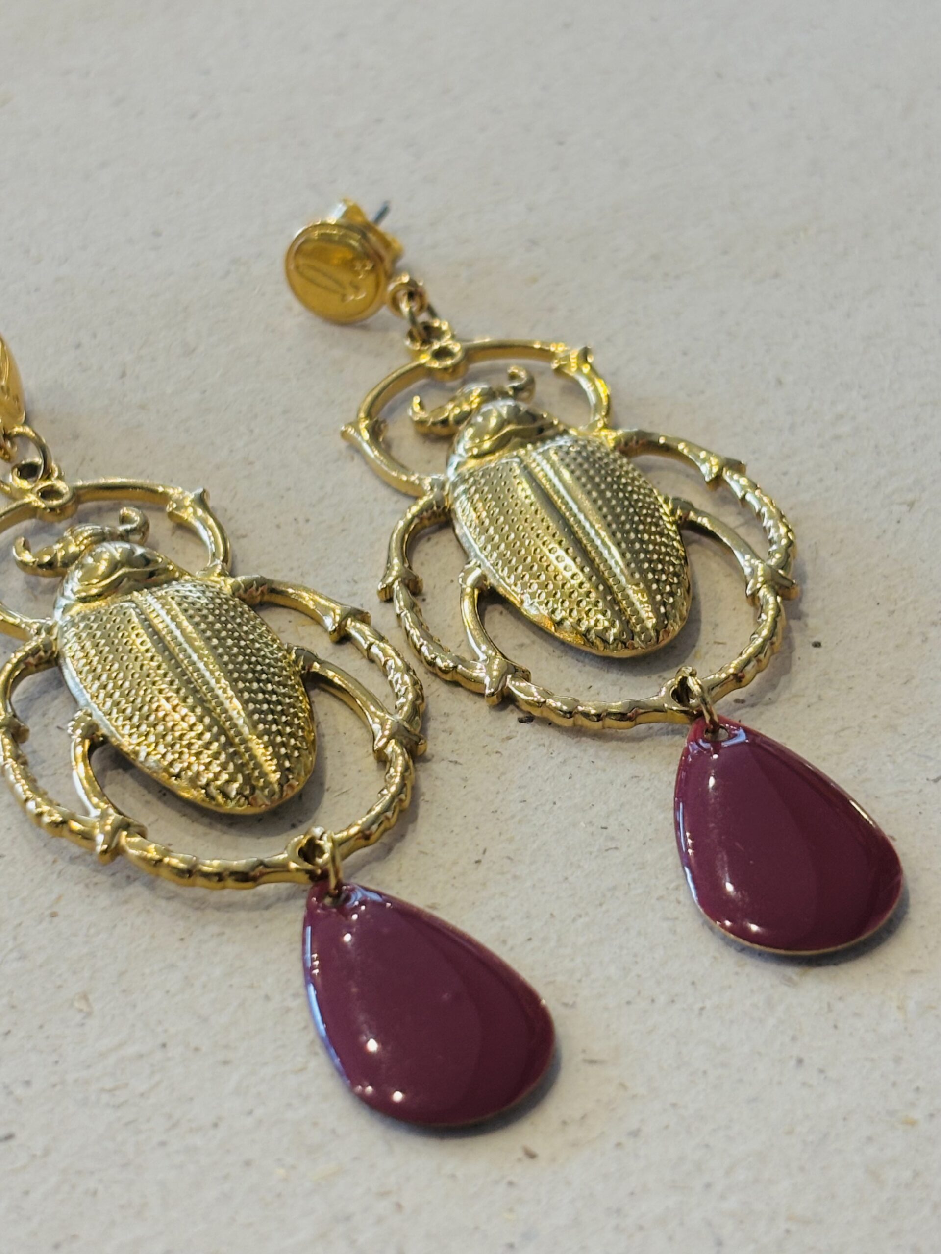 Boucles d'oreilles ROMANE bordeaux – Image 2