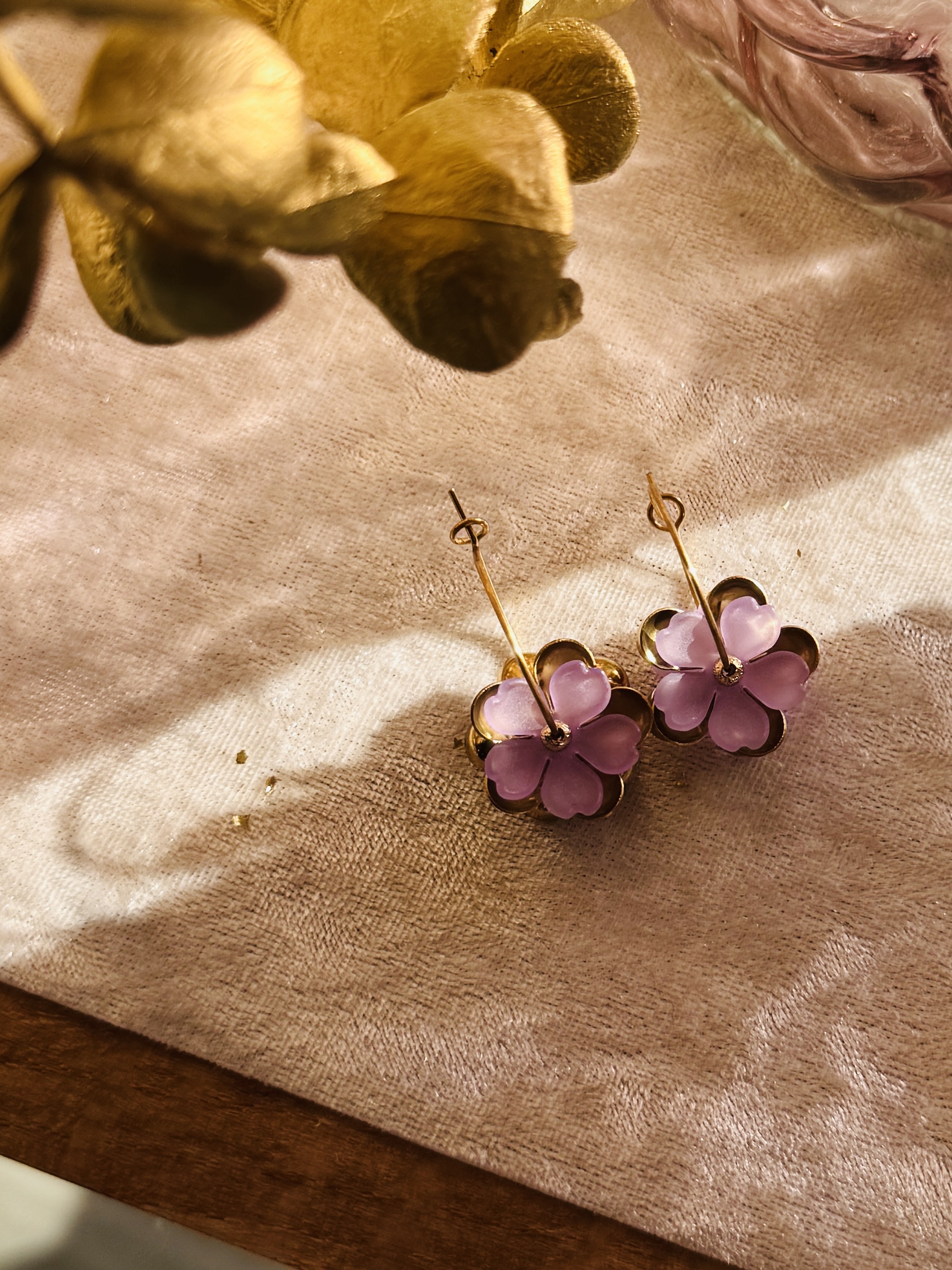 Boucles d'oreilles NINON mauve – Image 2