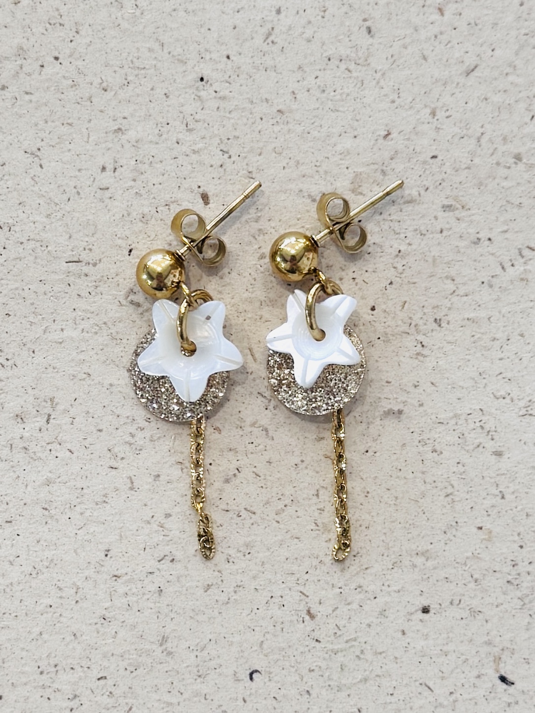 Boucles d'oreilles OPALINE blanc