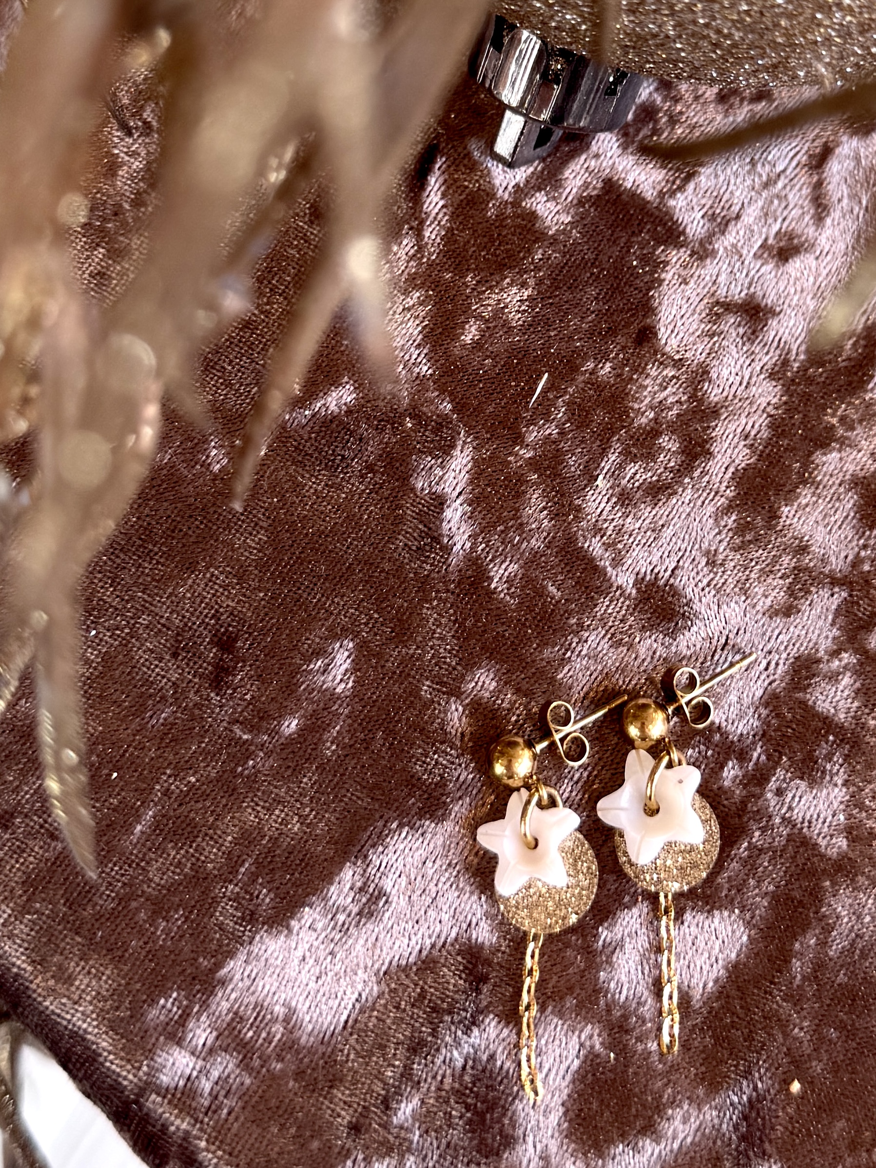 Boucles d'oreilles OPALINE blanc – Image 2