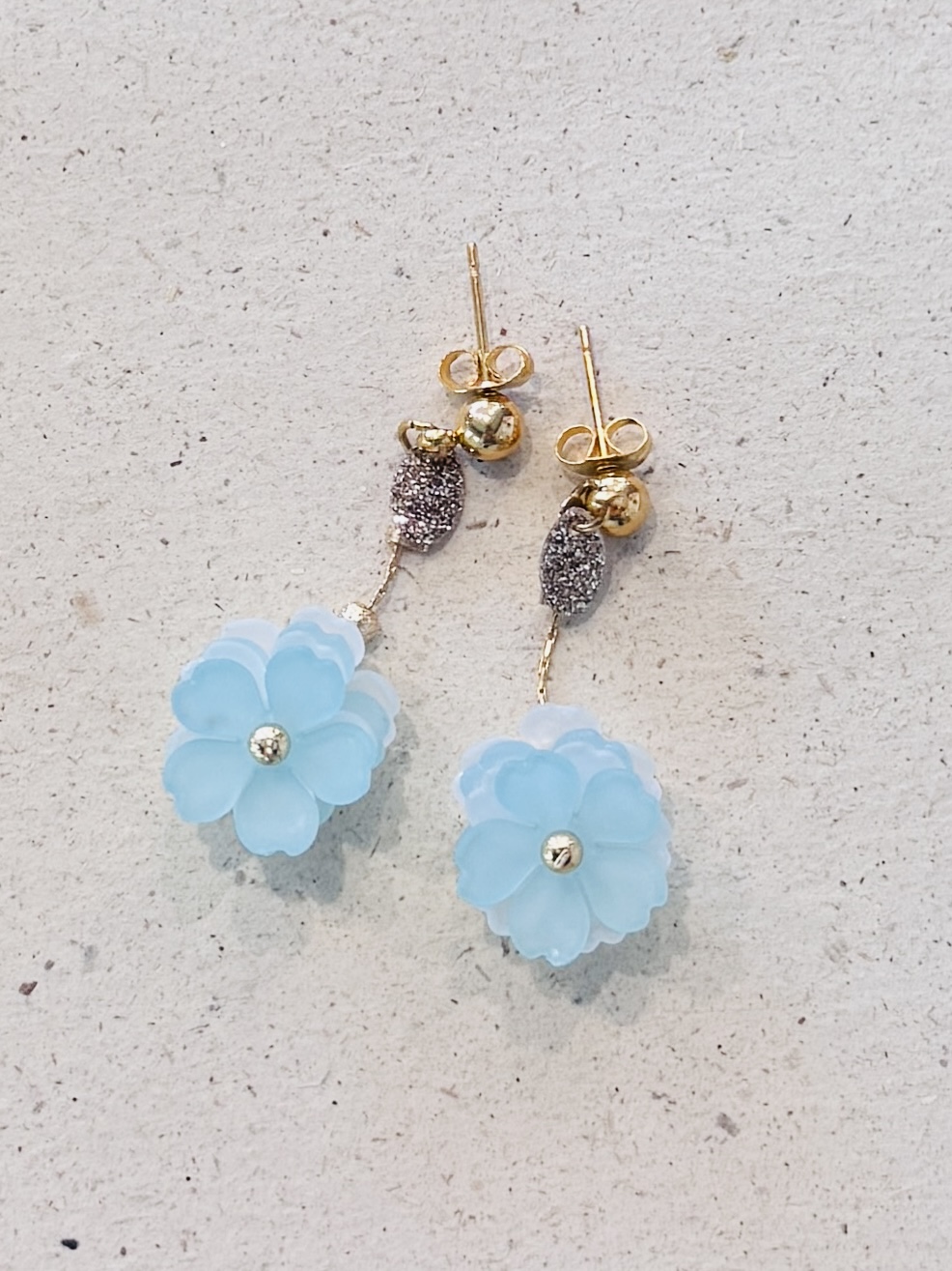 Boucles d'oreilles MARGUERITE vert d'eau