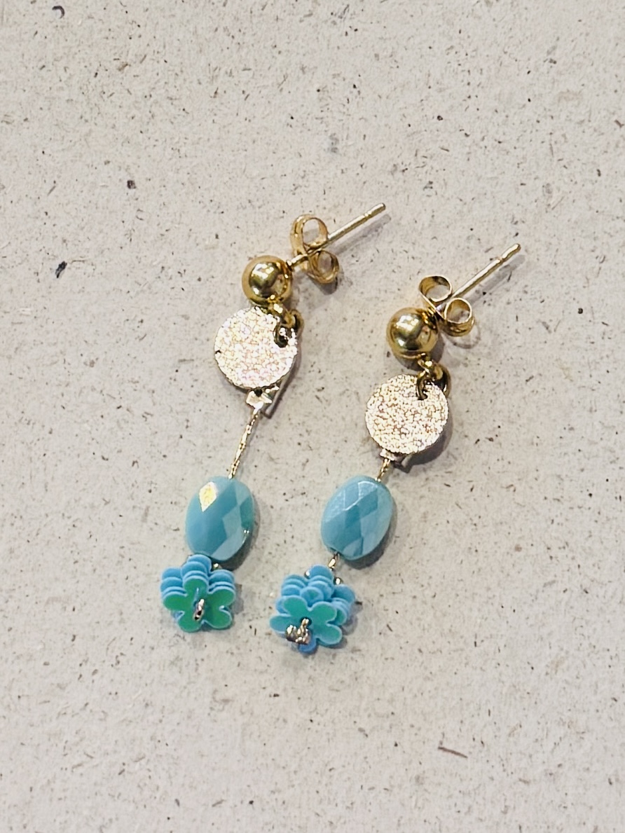 Boucles d'oreilles PETUNIA émeraude