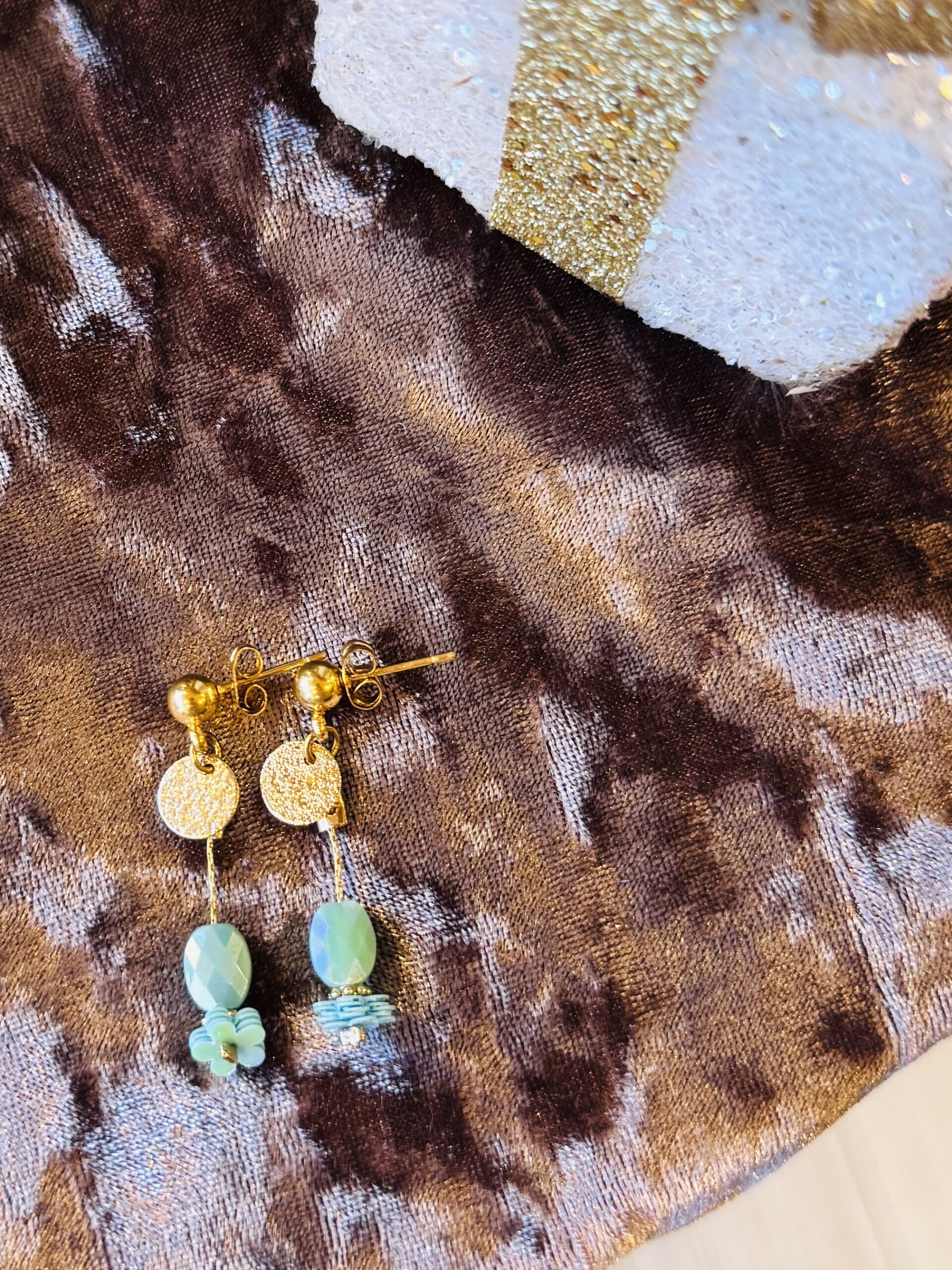 Boucles d'oreilles PETUNIA émeraude – Image 2