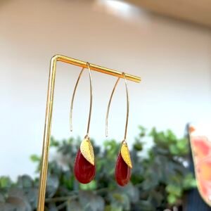 Boucles d'oreilles ELEN bordeaux
