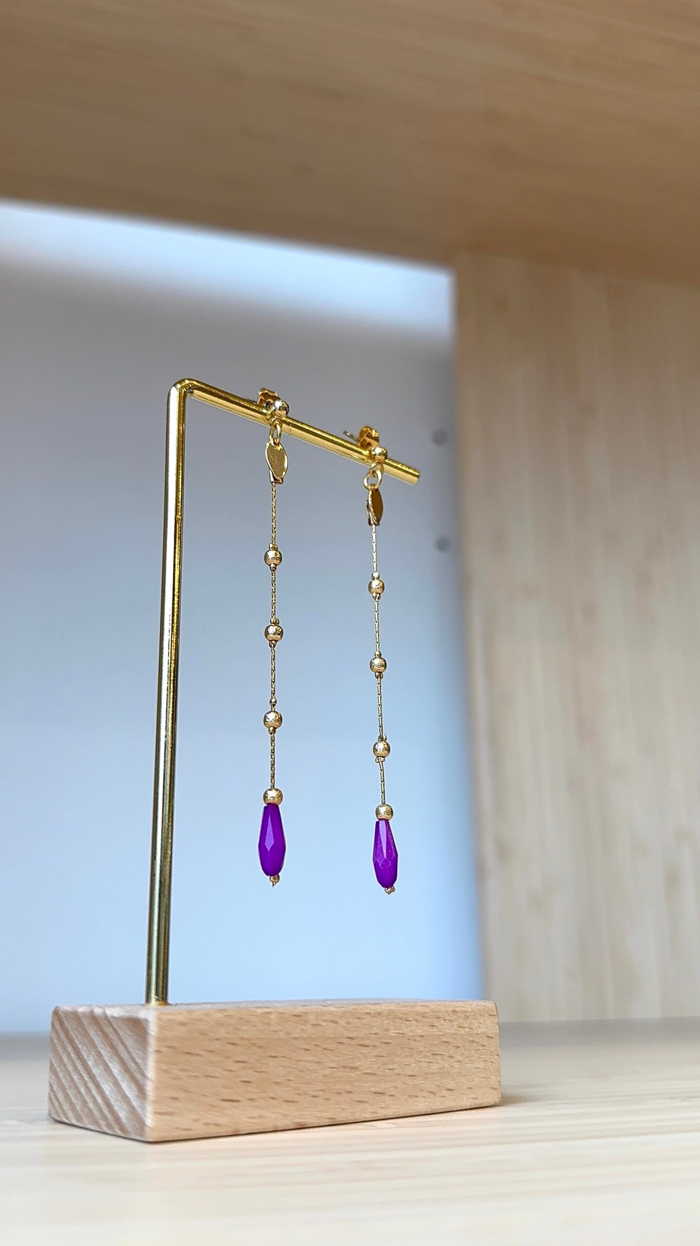 Boucles d'oreilles ANALEÏ violet – Image 2