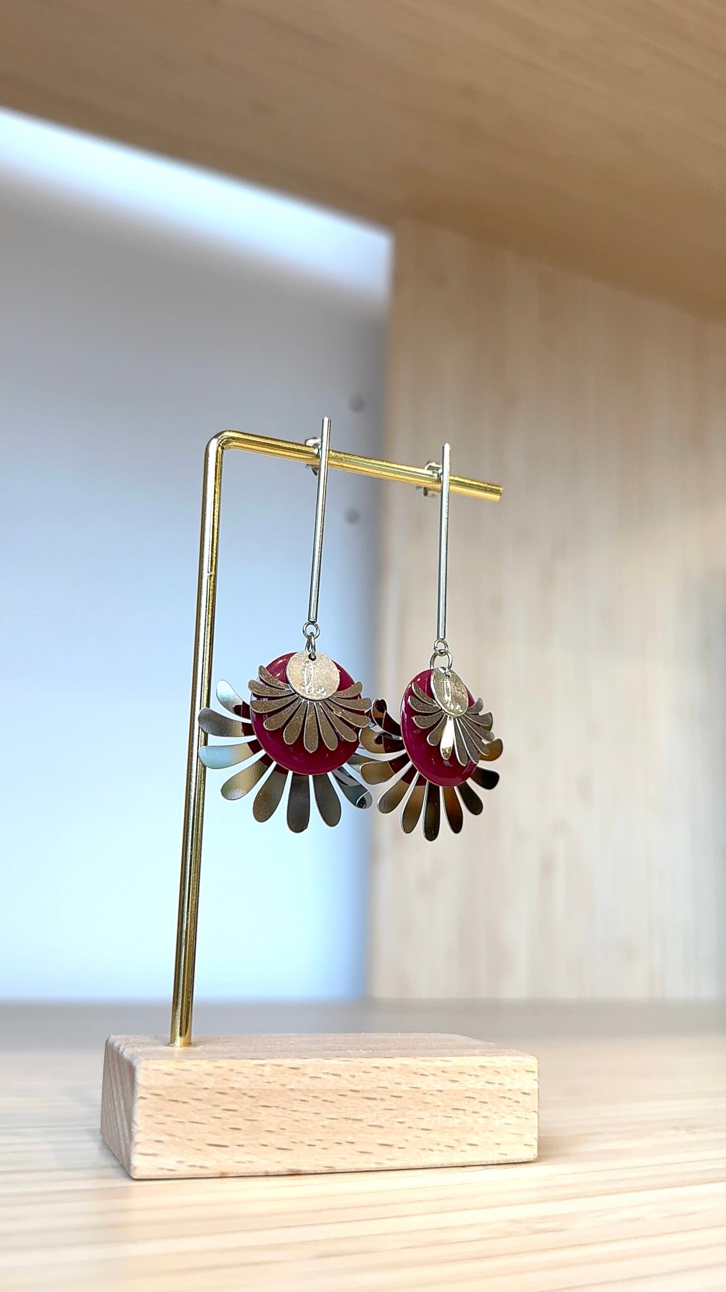 Boucles d'oreilles COLETTE prune – Image 2