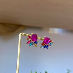 Boucles d'oreilles BIMA rose multicolore