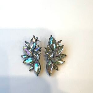 Boucles d'oreilles ATHENA blanc à reflets