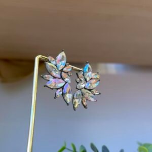 Boucles d'oreilles ATHENA blanc à reflets