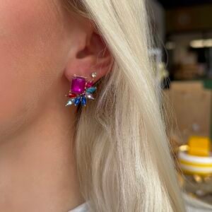 Boucles d'oreilles BIMA rose multicolore