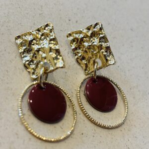 Boucles d'oreilles ALIZE bordeaux