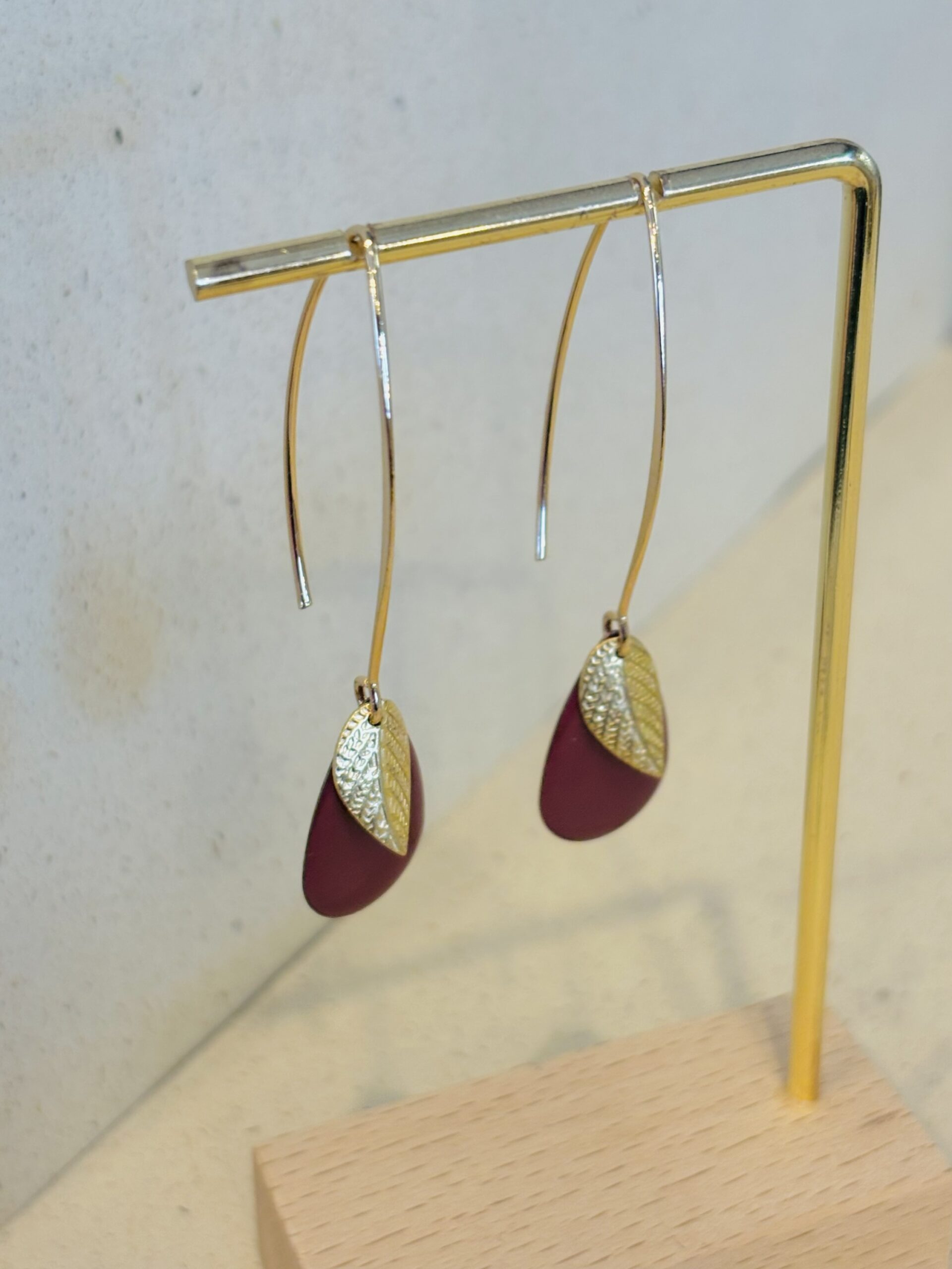 Boucles d'oreilles ELEN bordeaux – Image 3
