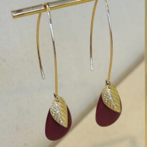 Boucles d'oreilles ELEN bordeaux