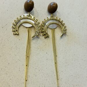 Boucles d'oreilles GLADYS blanc, marron