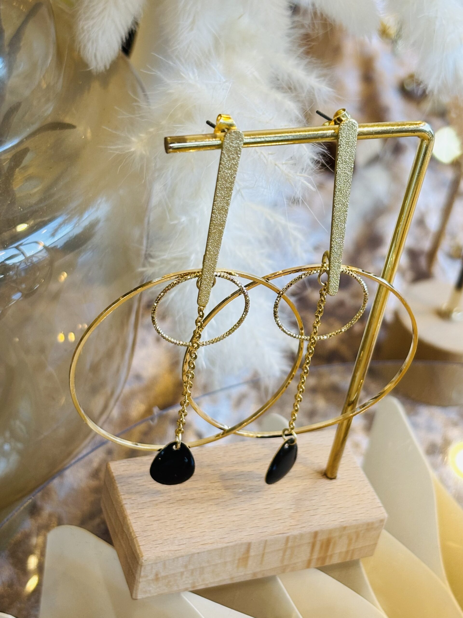 Boucles d'oreilles BERENICE noir – Image 2