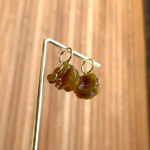 Boucles d'oreilles LINE marron