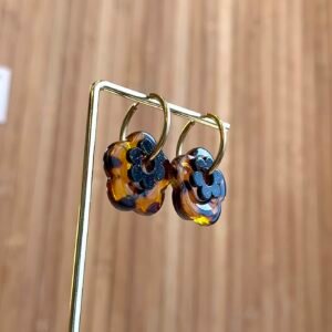 Boucles d'oreilles BALA marron et noir
