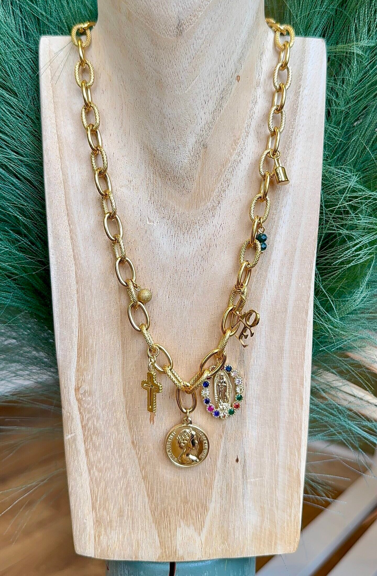 Collier MAYA vert multicolore