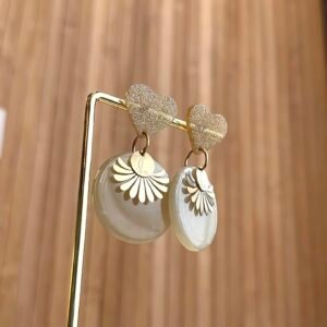 Boucles d'oreilles CHIVA taupe, beige