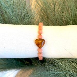 Bracelet MIEL vieux rose, marron