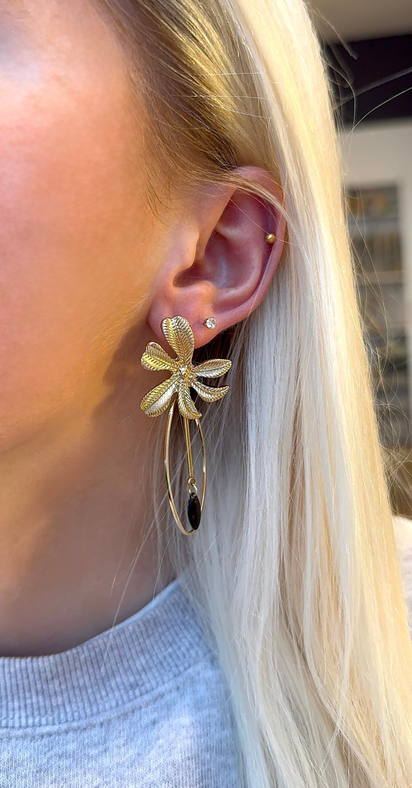 Boucles d'oreilles DUNE noir – Image 2